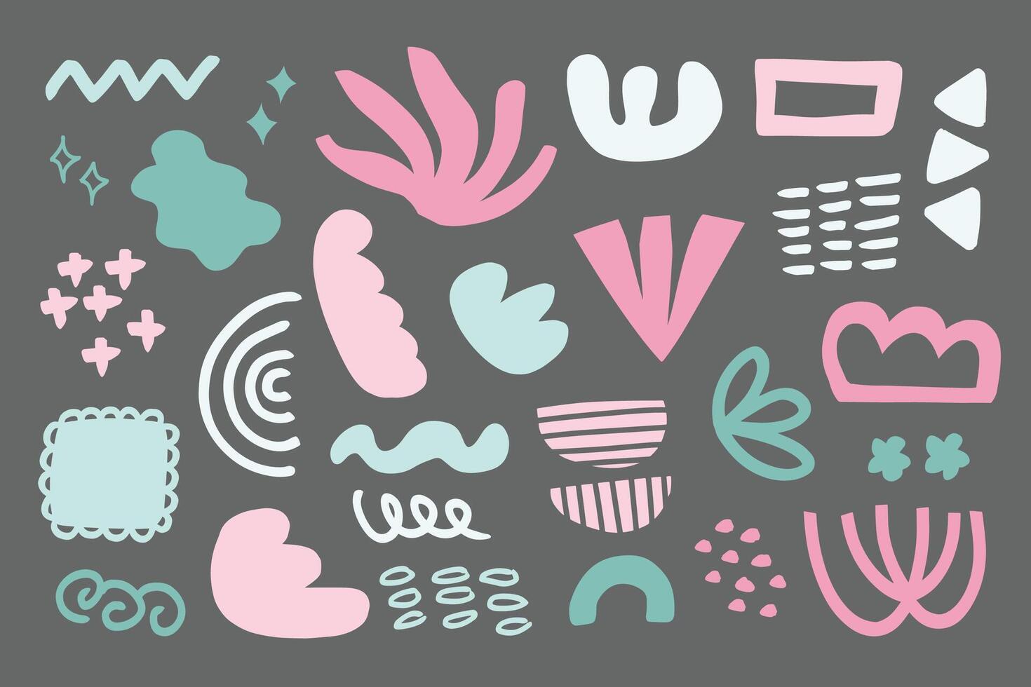 Pastel Color Cute Abstract Shape Collection vector