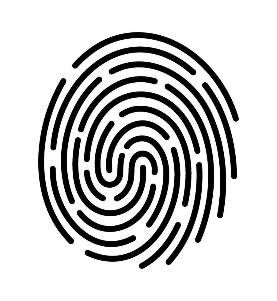 Fingerprint icon. Digital security authentication. ID application icon. Security system. Information security. vector