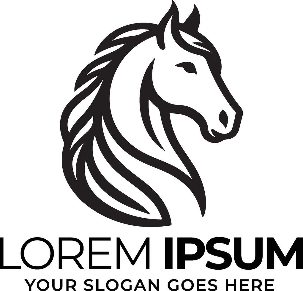 stylized logo featuring a horse head within a triangular shape vector