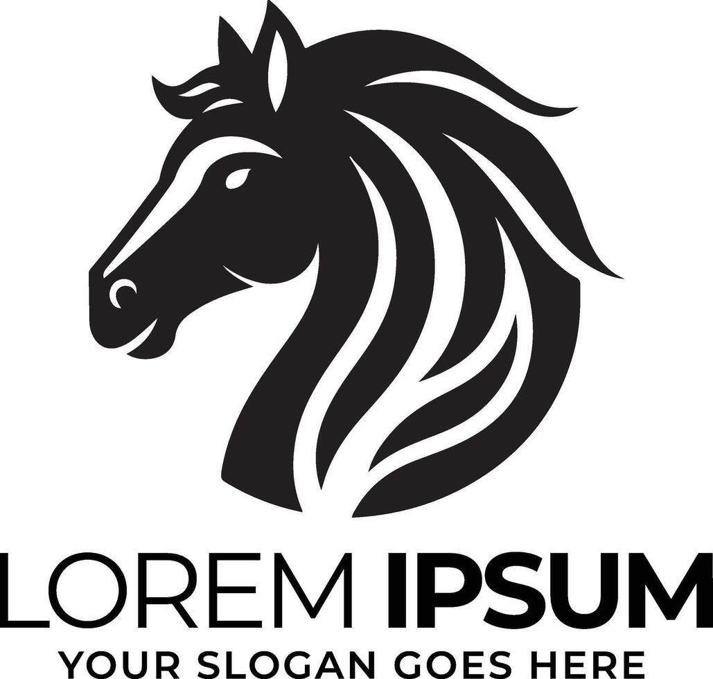 Elegant horse head logo icons. Royal stallion symbol design. Brand emblems isolated on white background vector