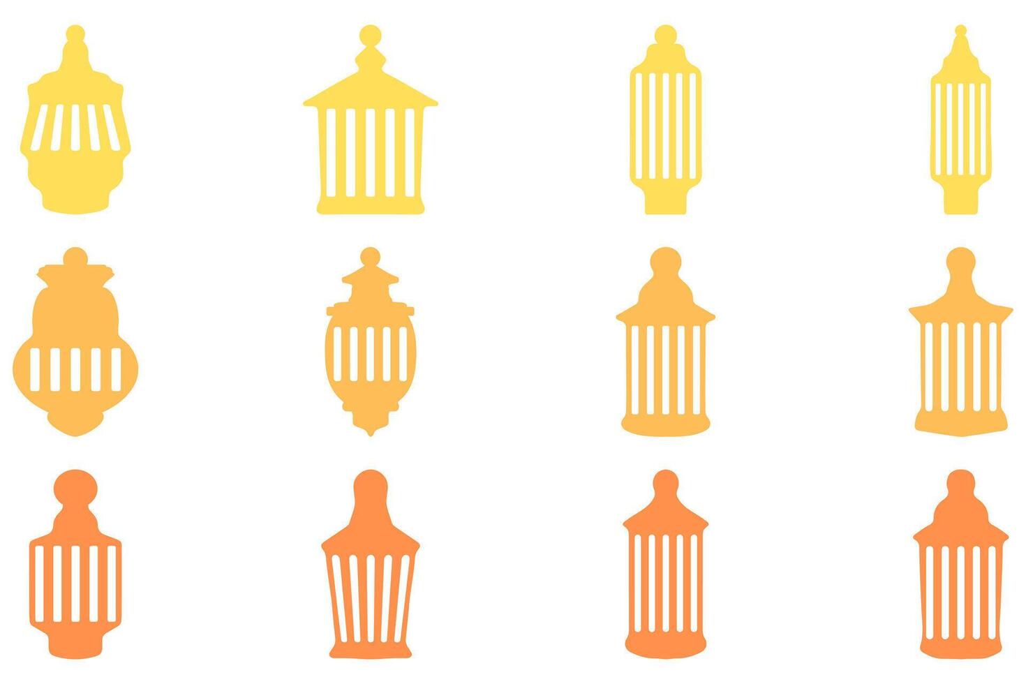 Islamic lantern illustration design set vector