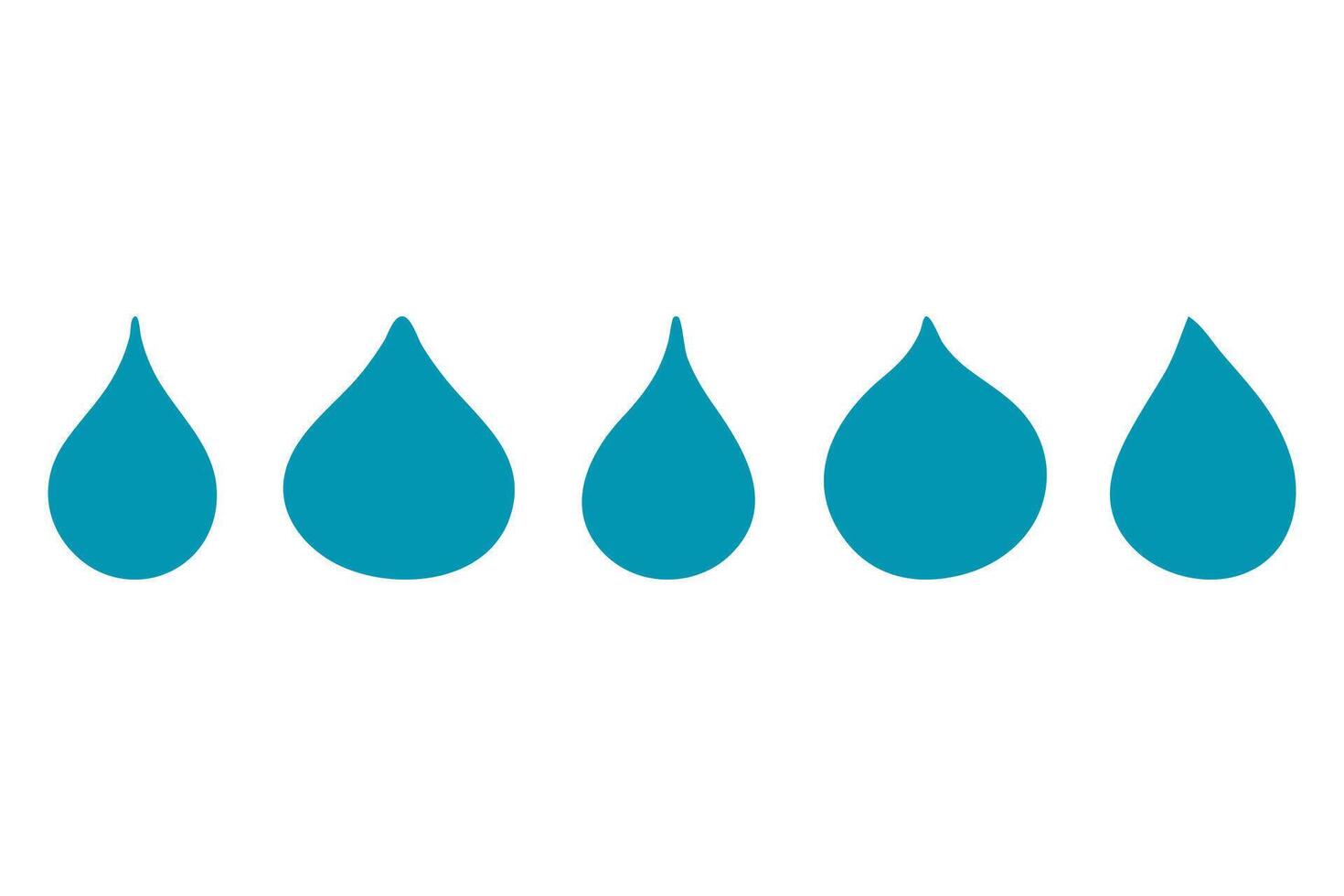 Simple water drop icon set vector