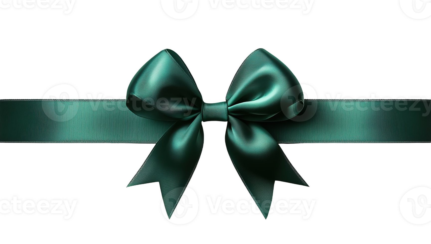 Elegant green ribbon with a bow on a for creative decoration png