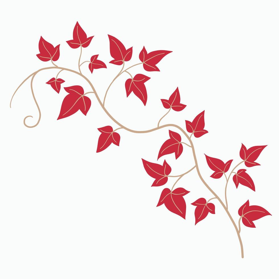 Floral ivy drawing decorative ornament flat design. vector