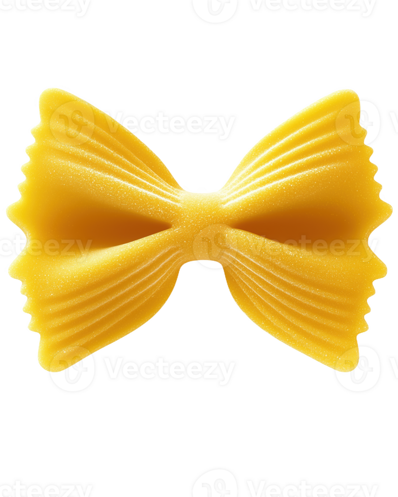 Whimsical bowtie-shaped yellow rubber pasta against a simple backdrop png