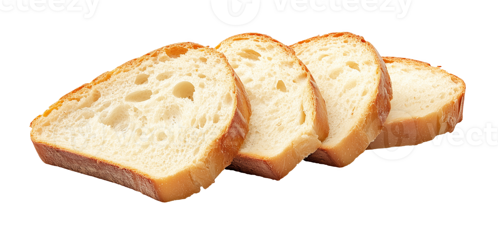 Artisanal sourdough bread slices showcasing a crusty golden exterior and airy texture png