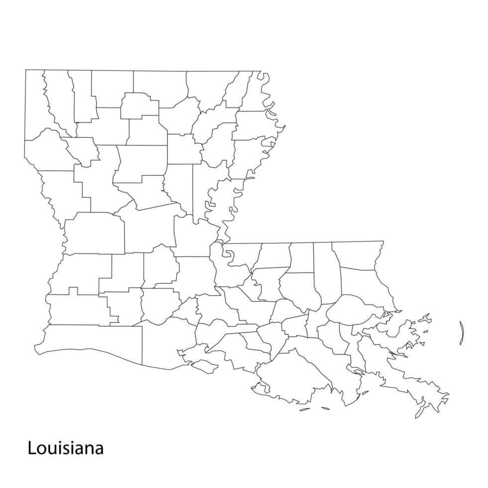 Louisiana Outline high-quality map vector