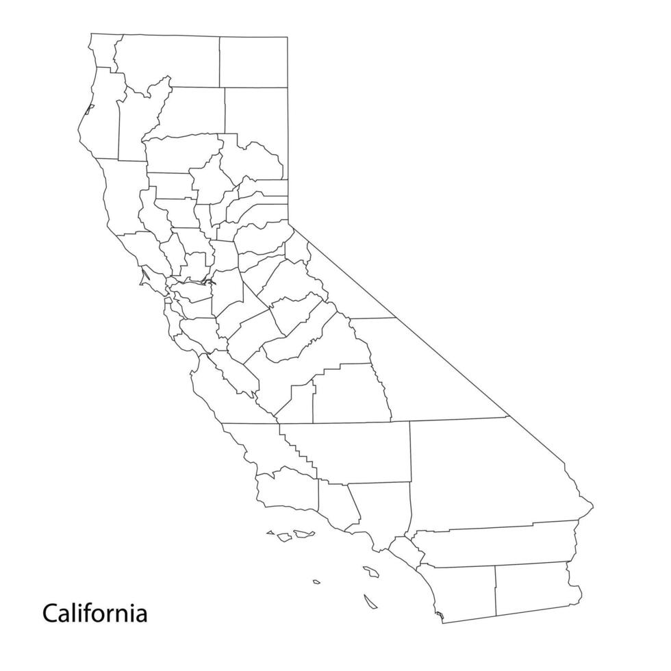 California Outline high-quality map vector