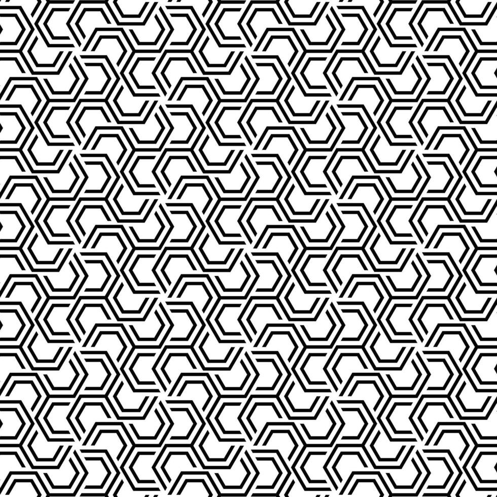 Black and white hexagon geometric pattern background vector