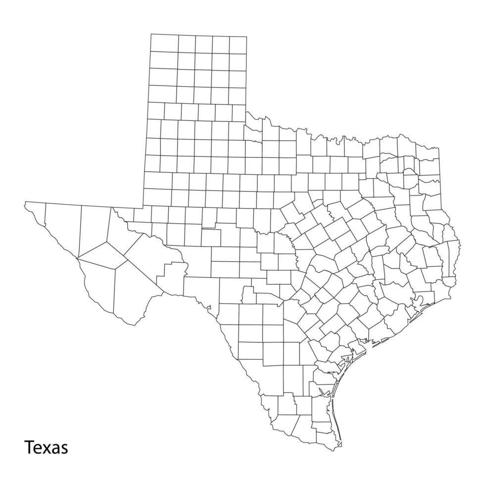 Texas Outline high-quality map vector