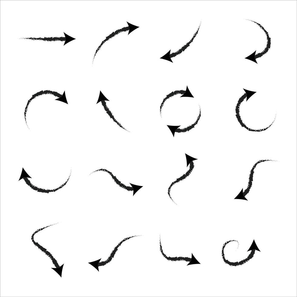 Modern Brush Arrows Set Design Elements vector