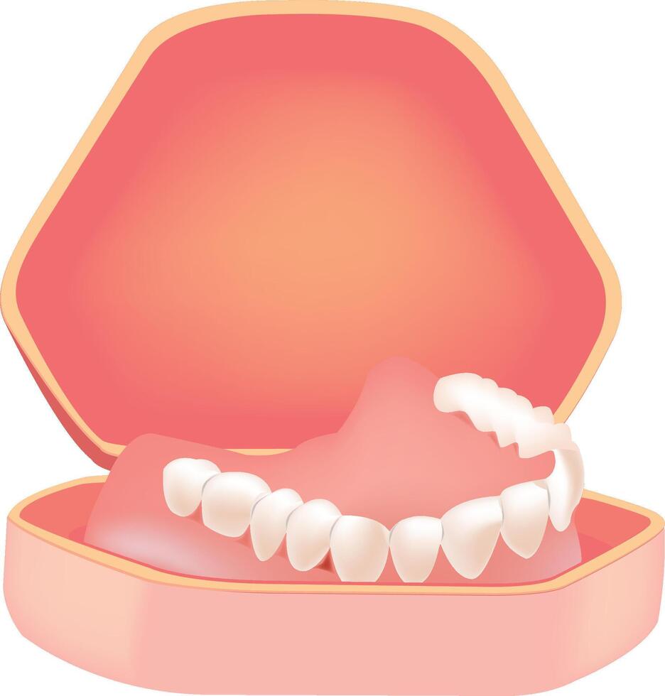 A tooth in a case with a toothbrush vector