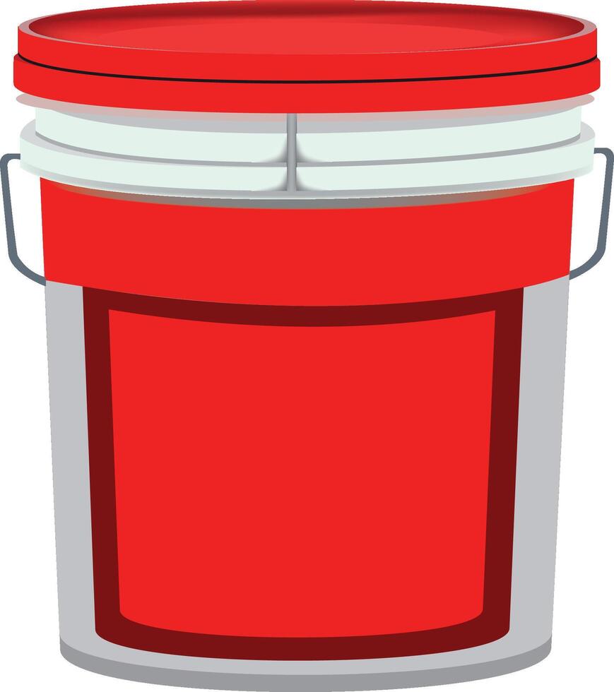 A red bucket with a lid on a white background vector