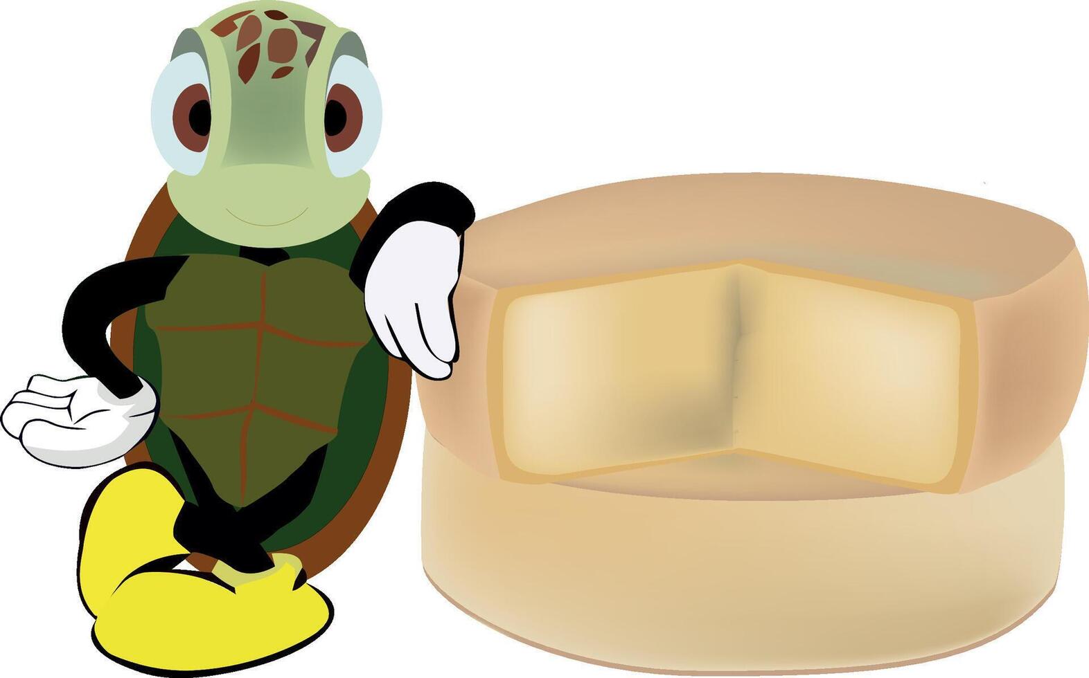 A turtle with a cheese slice vector