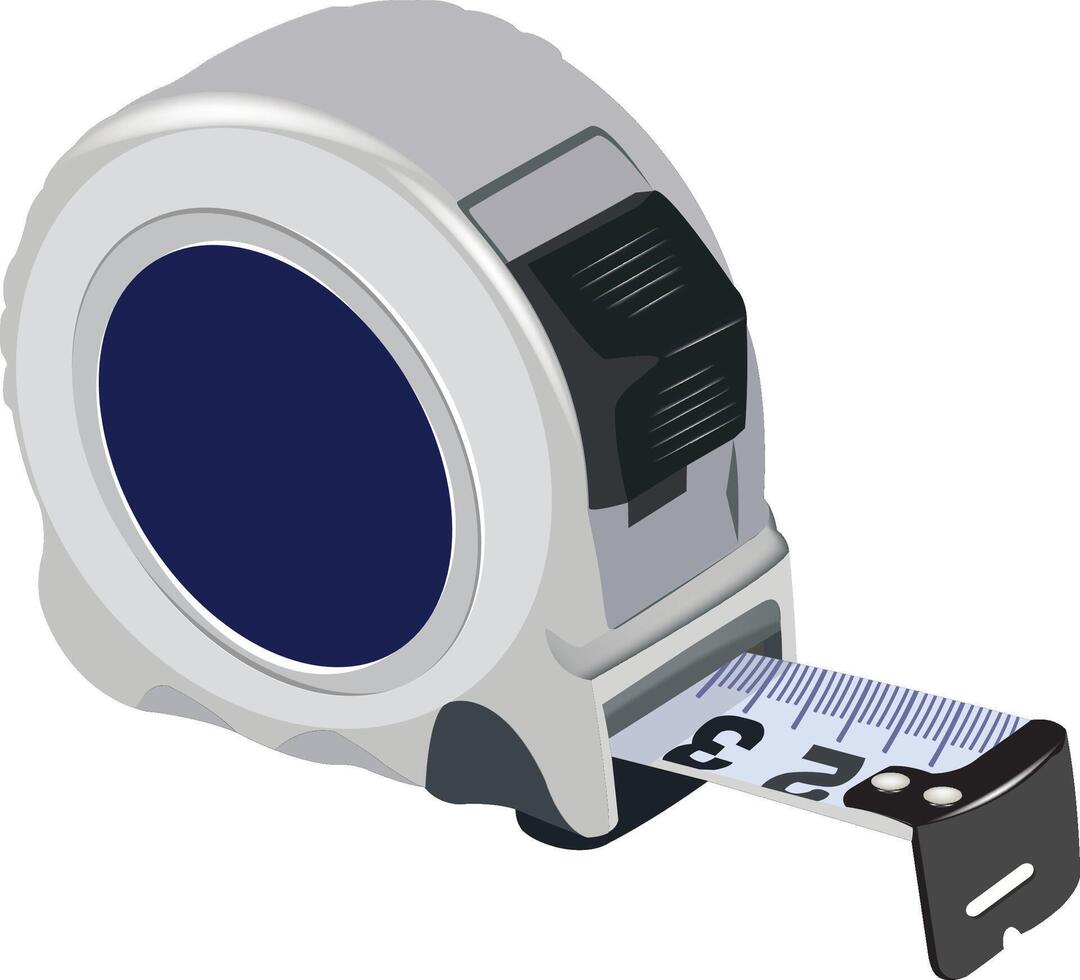 A measuring tape is being used to measure the length of a piece of wood vector