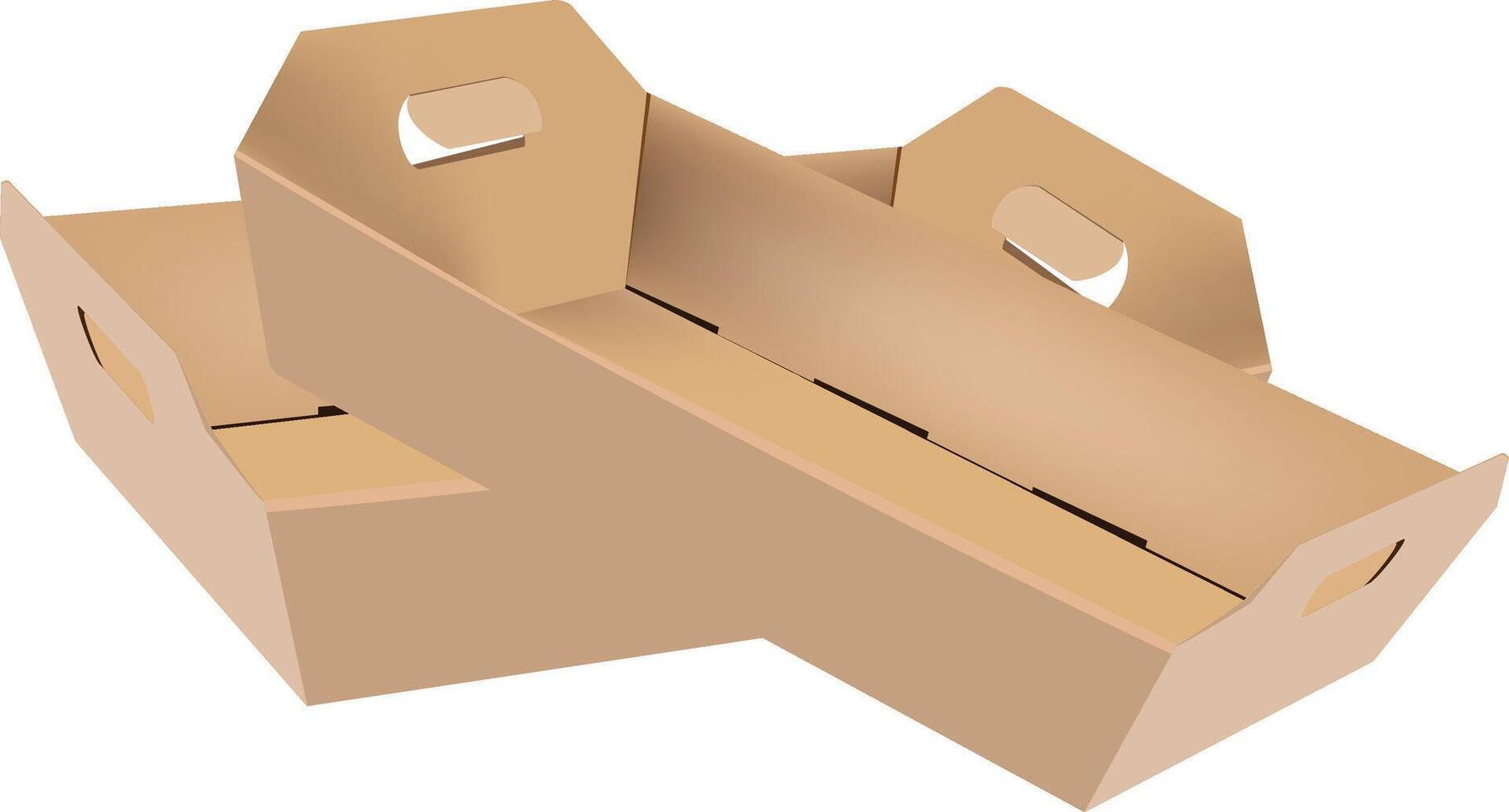 Two cardboard boxes on a white background vector