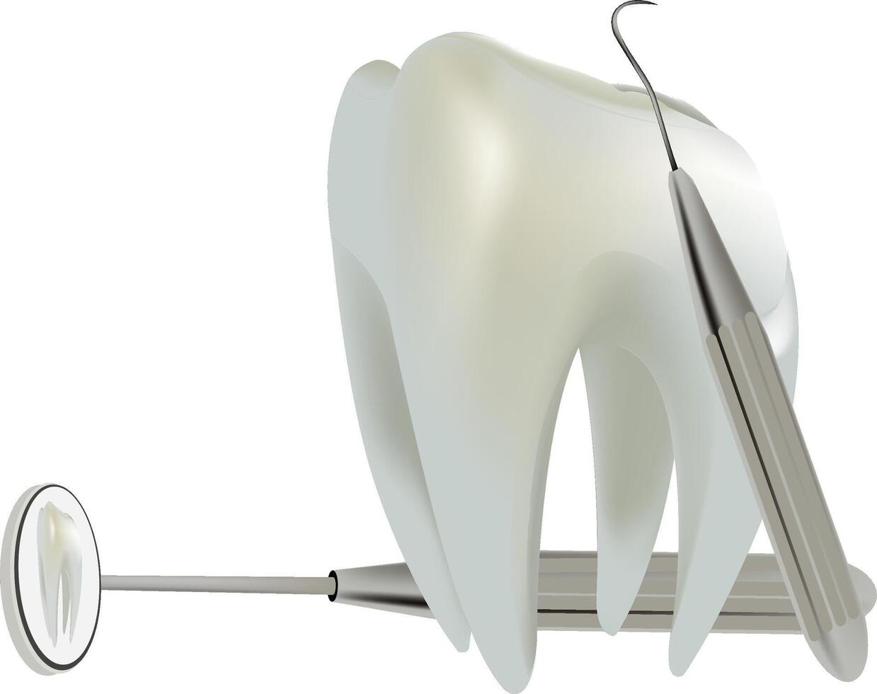 A tooth with a toothbrush and a toothpick vector