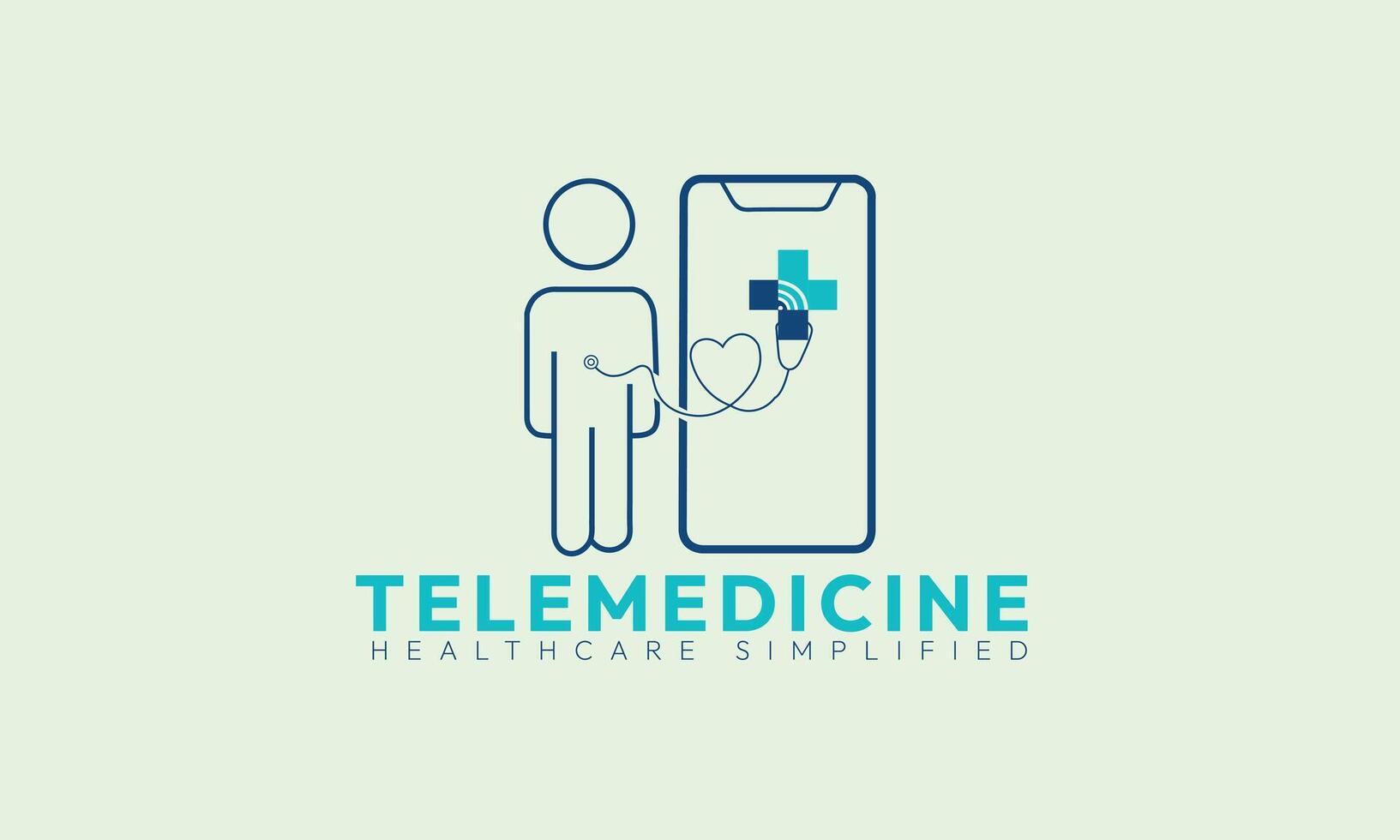 Telemedicine logo Telemedicine stethoscope on smartphone screen. Online consultation. Thin line icon. Non-contact diagnostics vector