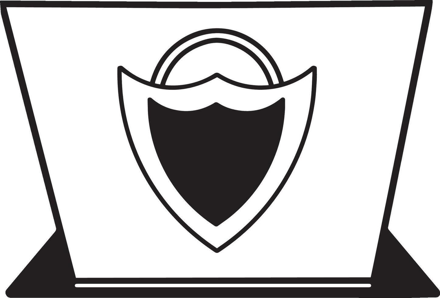 Computer Padlock icon with laptop flat style vector