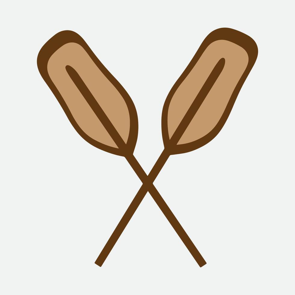 small boat paddle flat style illustration vector