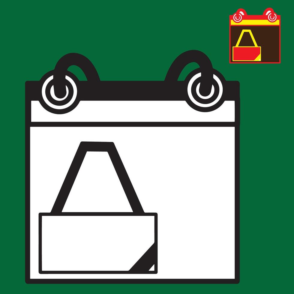 E Commerce icon shopping date and shopping bag illustration vector