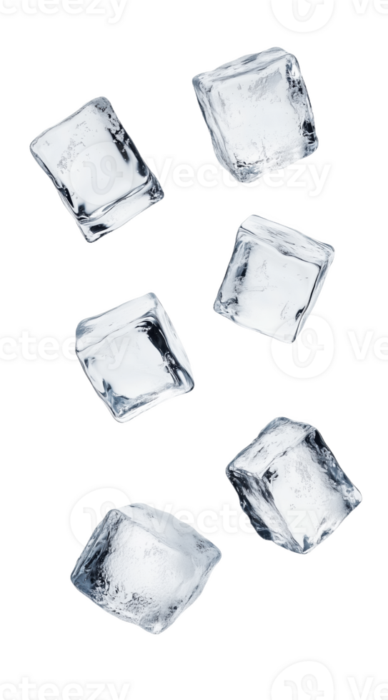 Artfully arranged ice cubes creating a refreshing aesthetic against png