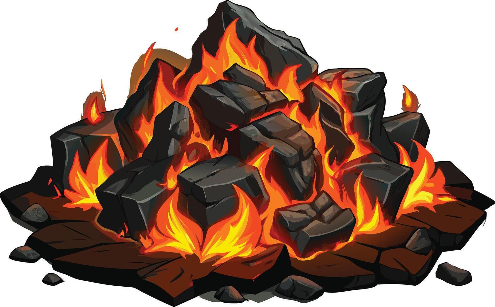hot coals on a fire vector