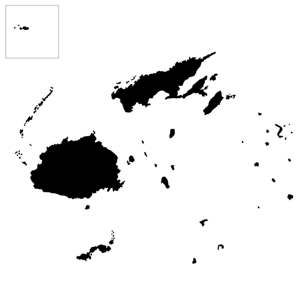 Silhouette of a Fiji Country land Map vector