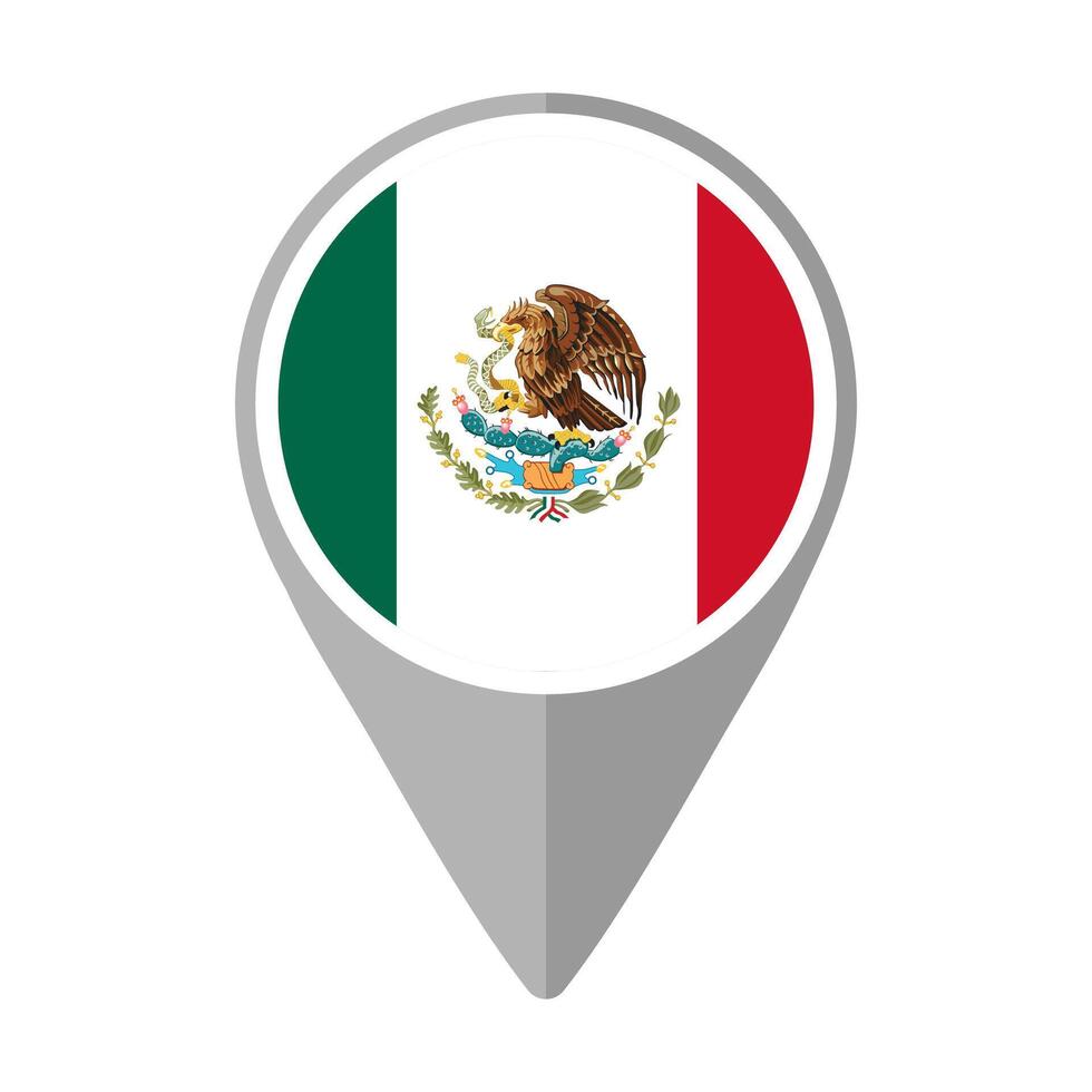 Mexico Flag on Location Pin vector