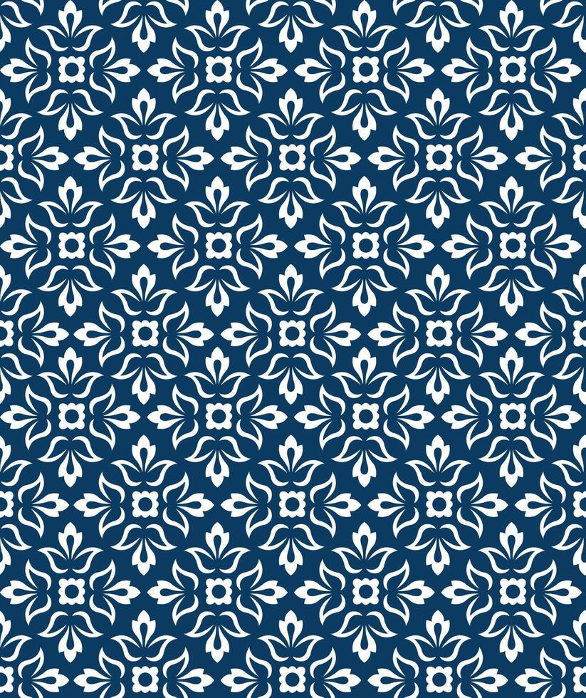Seamless Pattern of Christmas White Medallion with Blue Background vector