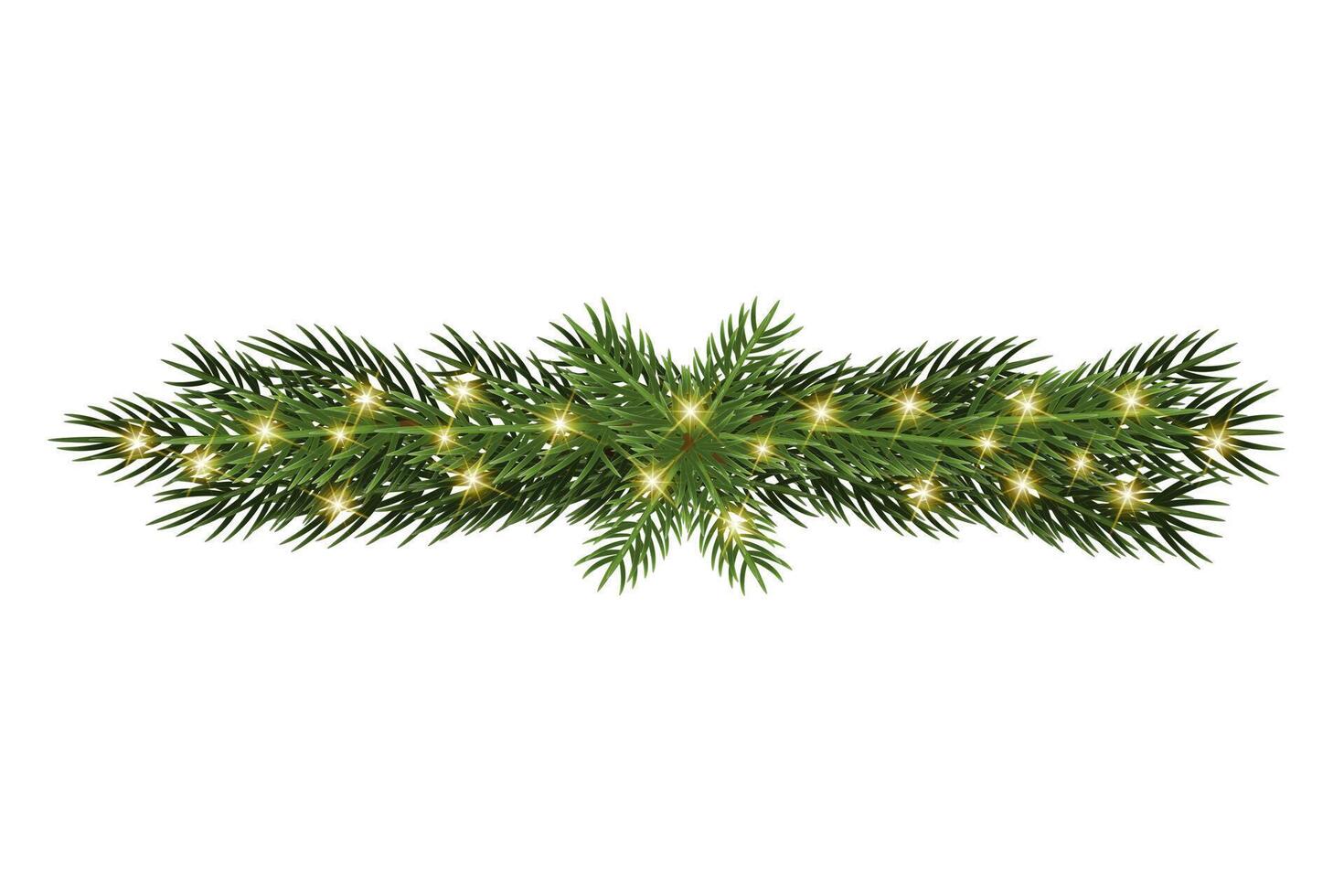 Illustration Of Christmas Tree Branch Decoration Isolated On White Background. vector