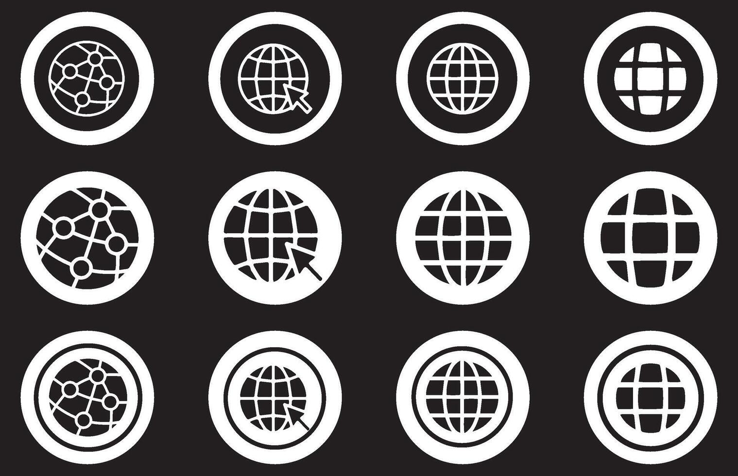 Black Web icon set. Website set icon. Illustration EPS 10 vector