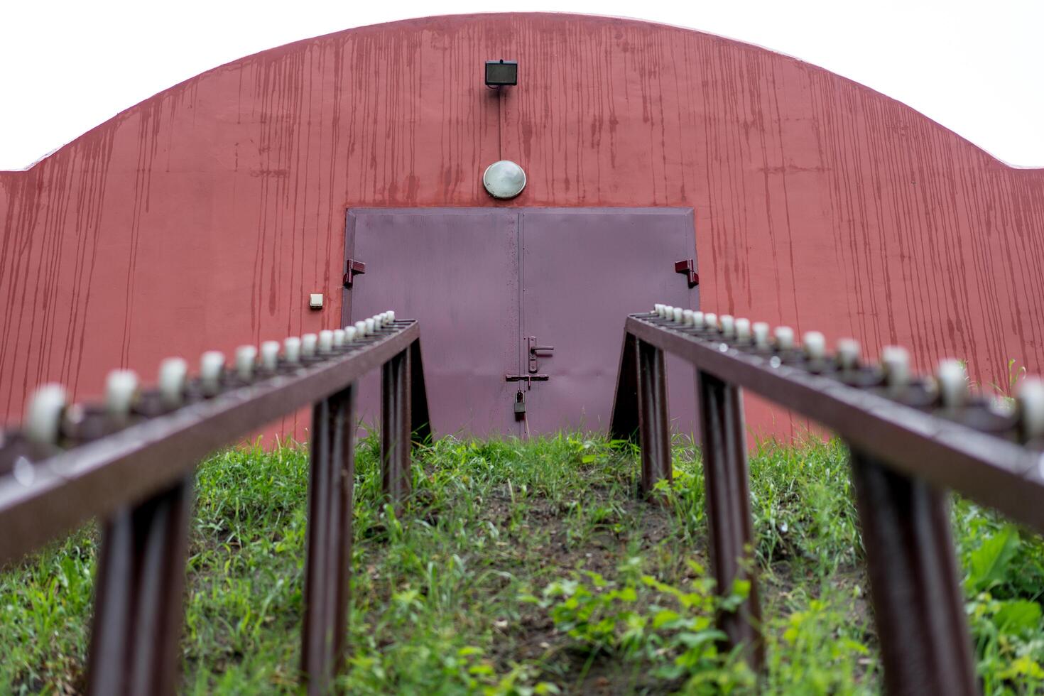 Brest, Belarus - July 3, 2021. Brest, Belarus - July 3, 2021. Launching for boats of the first hydrological complex on the Mukhovets River near the memorial complex Brest Hero-Fortress photo