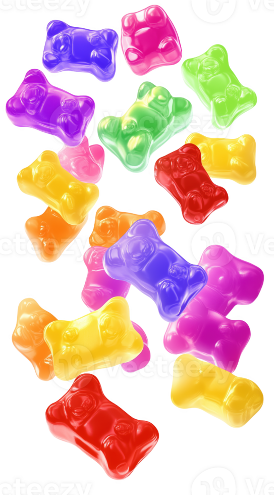 Bears soaring through the sky in a whimsical color party of playful delights png