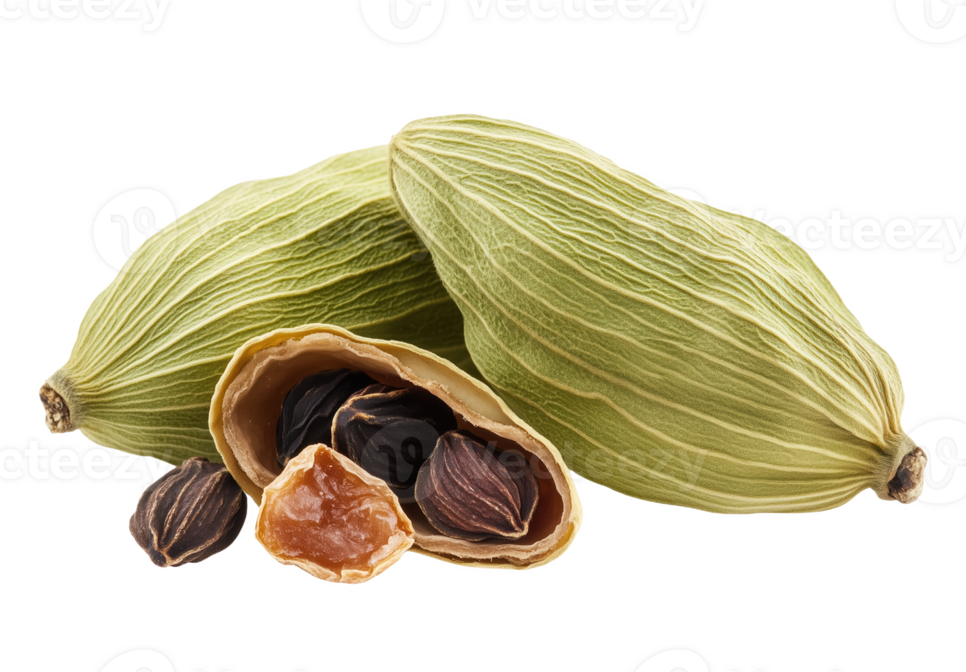 Discover the aromatic blend of cardamom seeds and dried fruit for culinary delights png