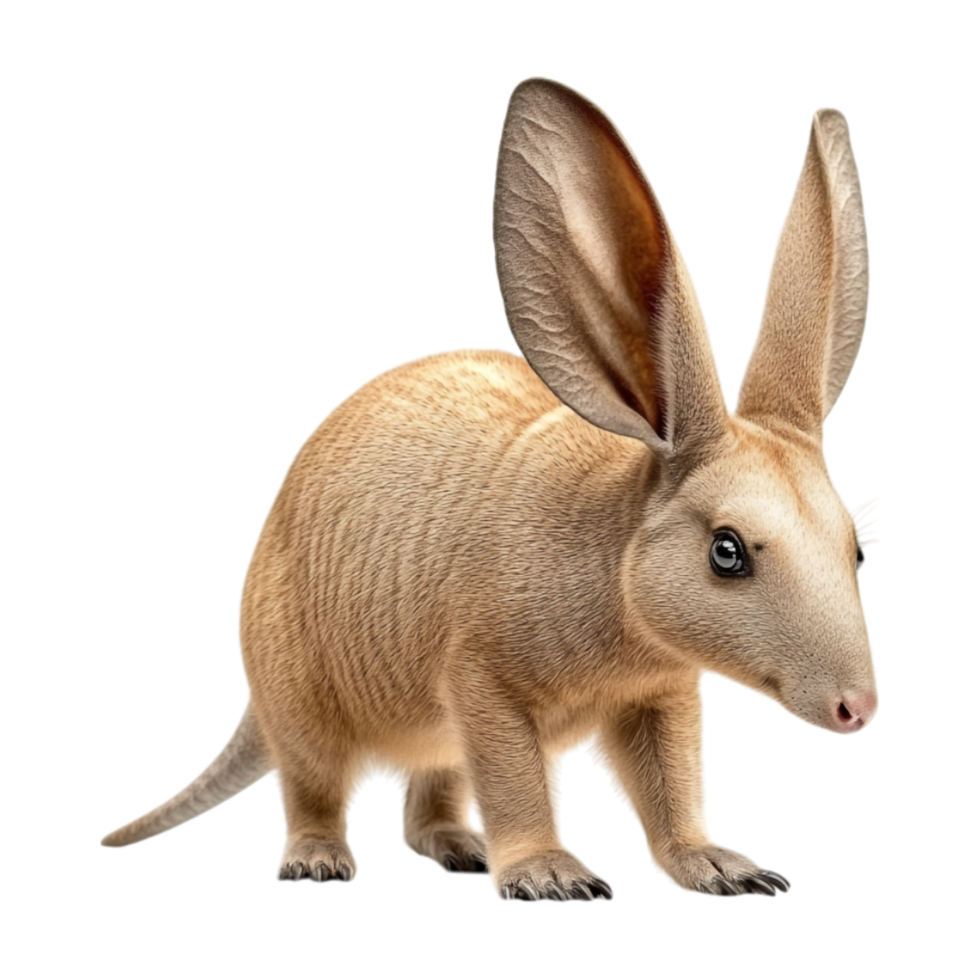 An animal with large ears standing on its hind legs png