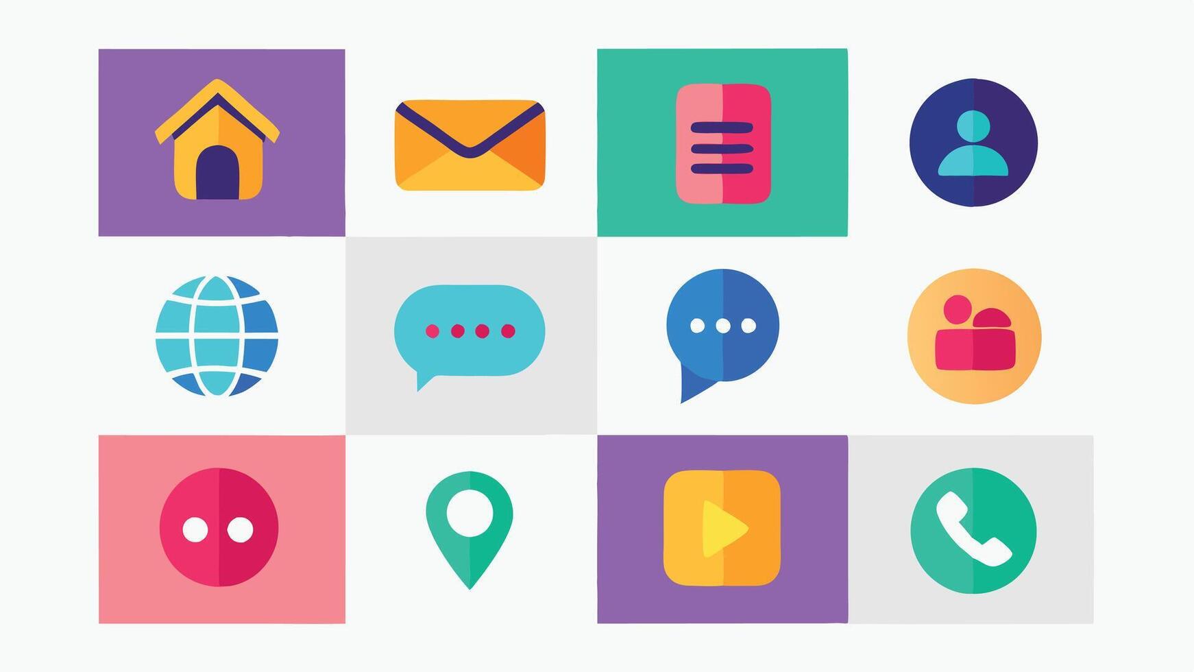 Collection of Connect Icons.Contact us icon set.Contact vector
