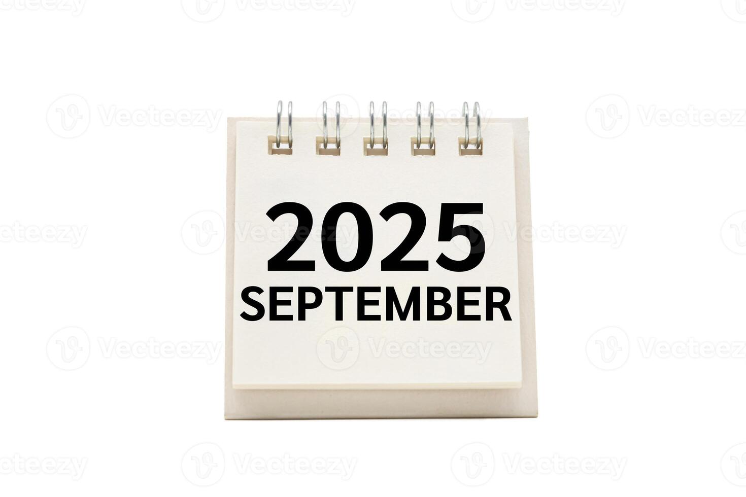 2025 SEP text on desk calendar with clipping path isolated on white background. 2025 SEPTEMBER and Calendar concept photo
