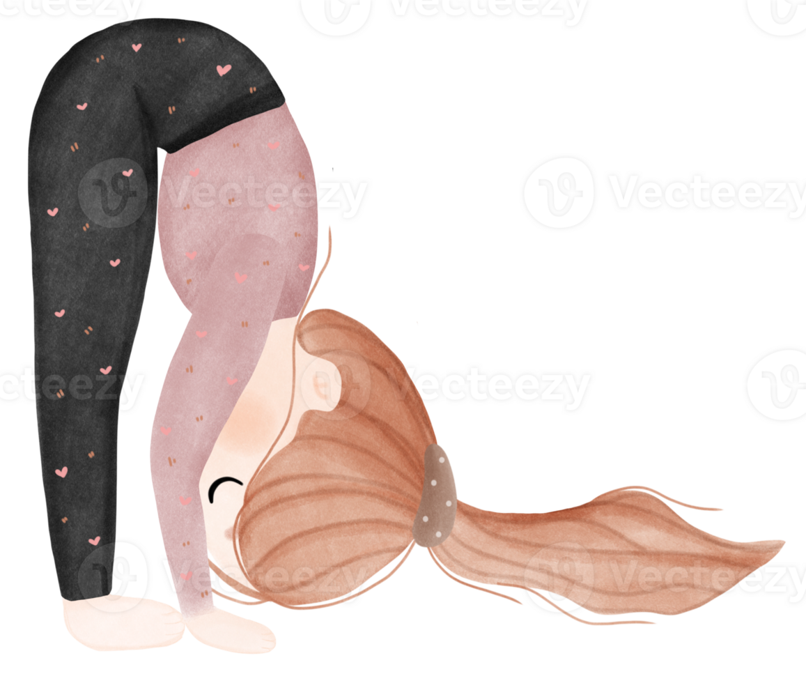 young woman practicing yoga. different yoga poses png