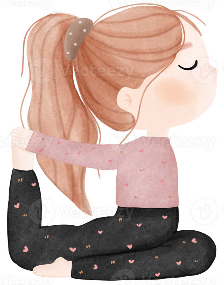 Kids Yoga Set, Gymnastics for Kids and Healthy Lifestyle, Cartoon Children in Different Yoga Poses png