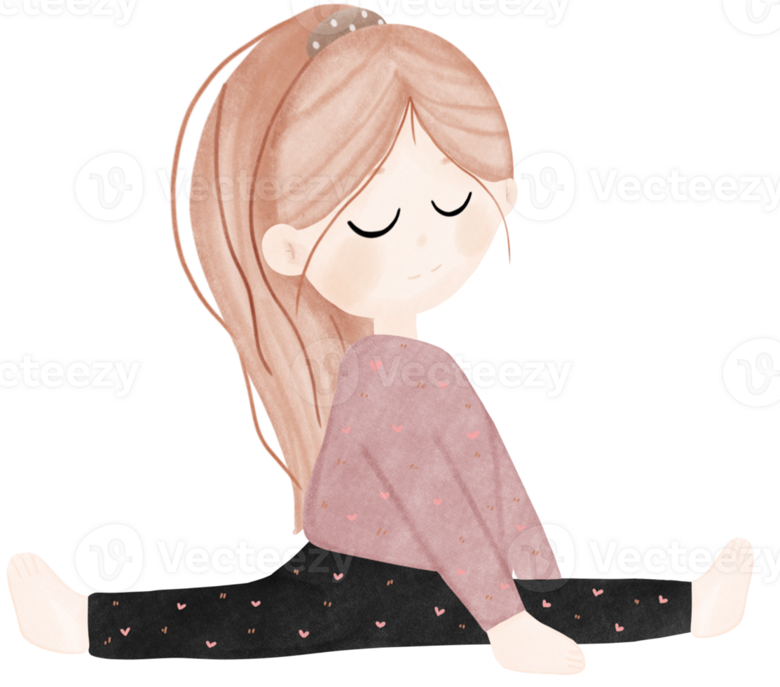 a young girl doing yoga pose png