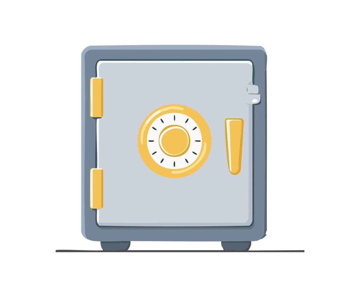minimal safe icon with a combination lock on the front vector