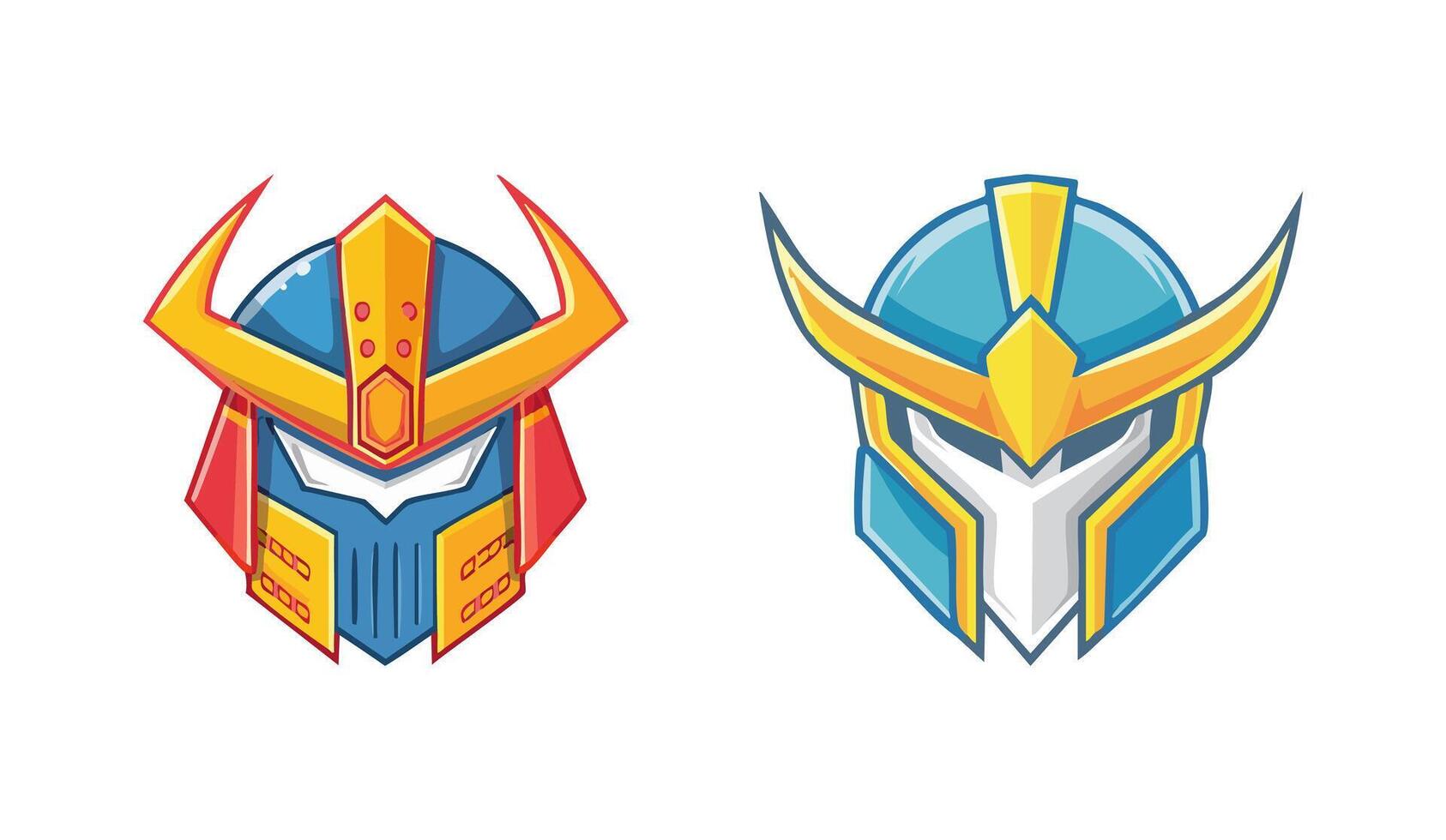 Robot Warrior Helmet vector