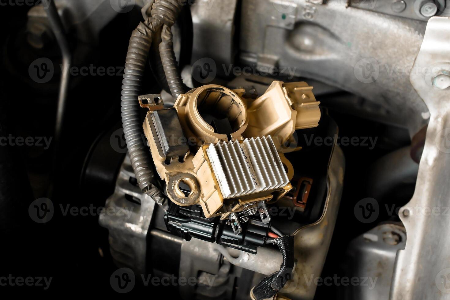 Alternator rectifier or Bridge rectifier of car alternator , Automotive parts concept photo