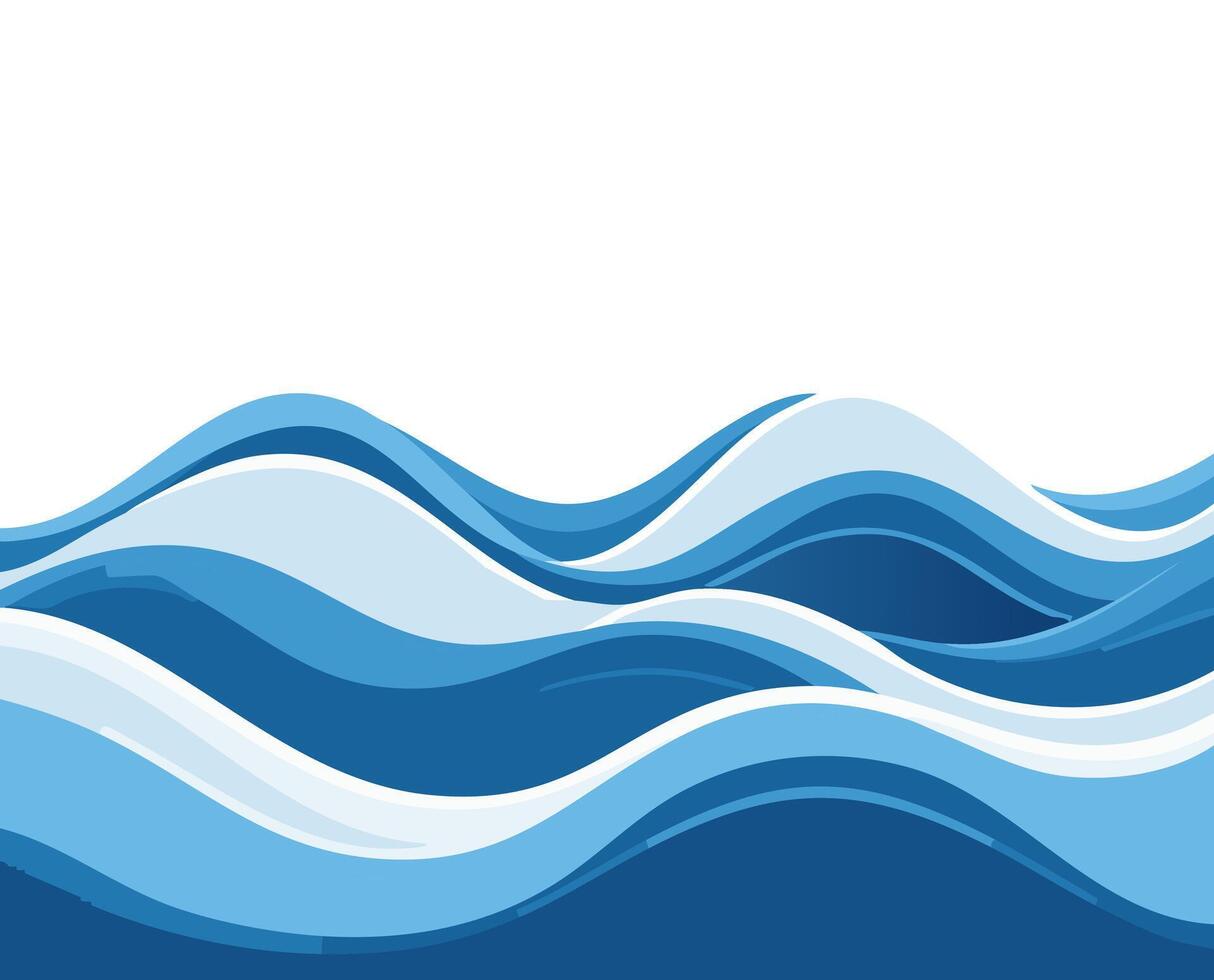Minimalist Ocean Waves vector