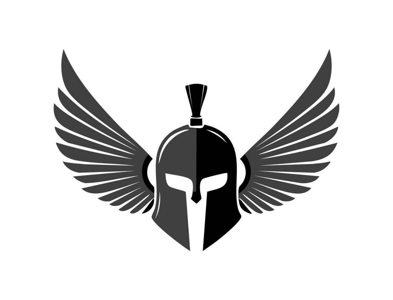 Spartan Helmet with Wings vector