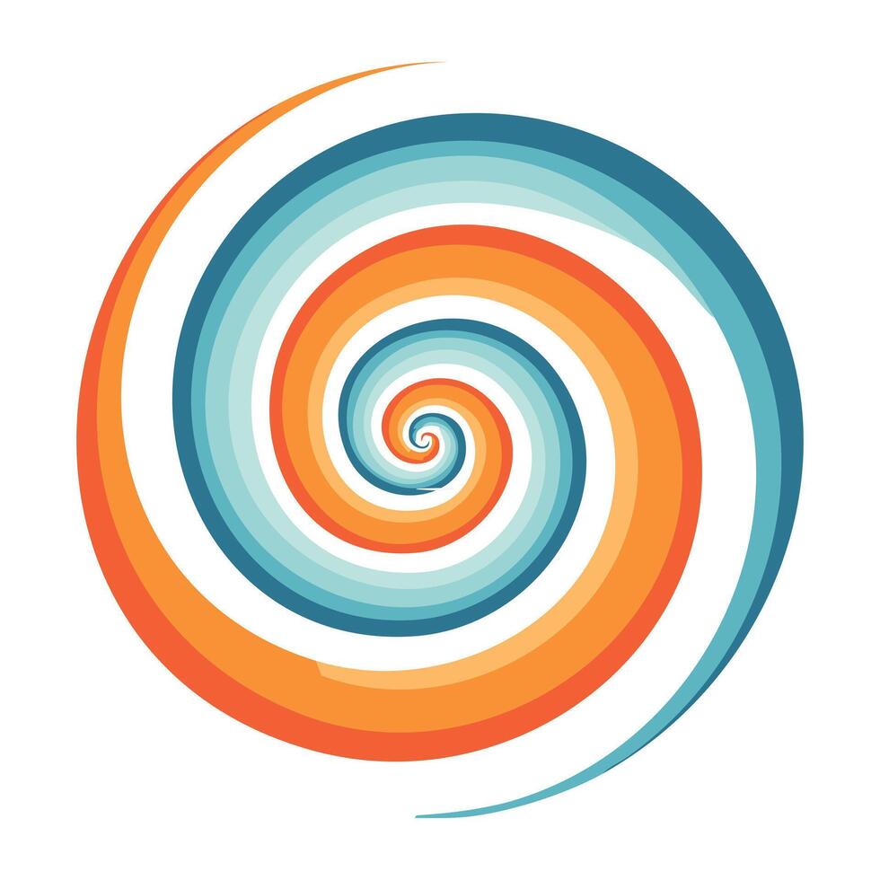 Swirling spirals with varying thickness vector