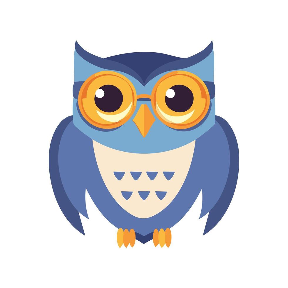 Magic Owl with Crescent Moon Glasses vector