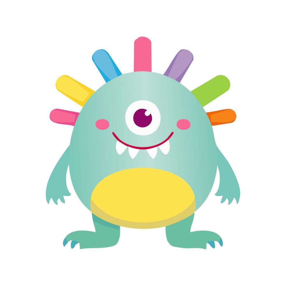 Pastel Monster with Rainbow Sprinkles vector