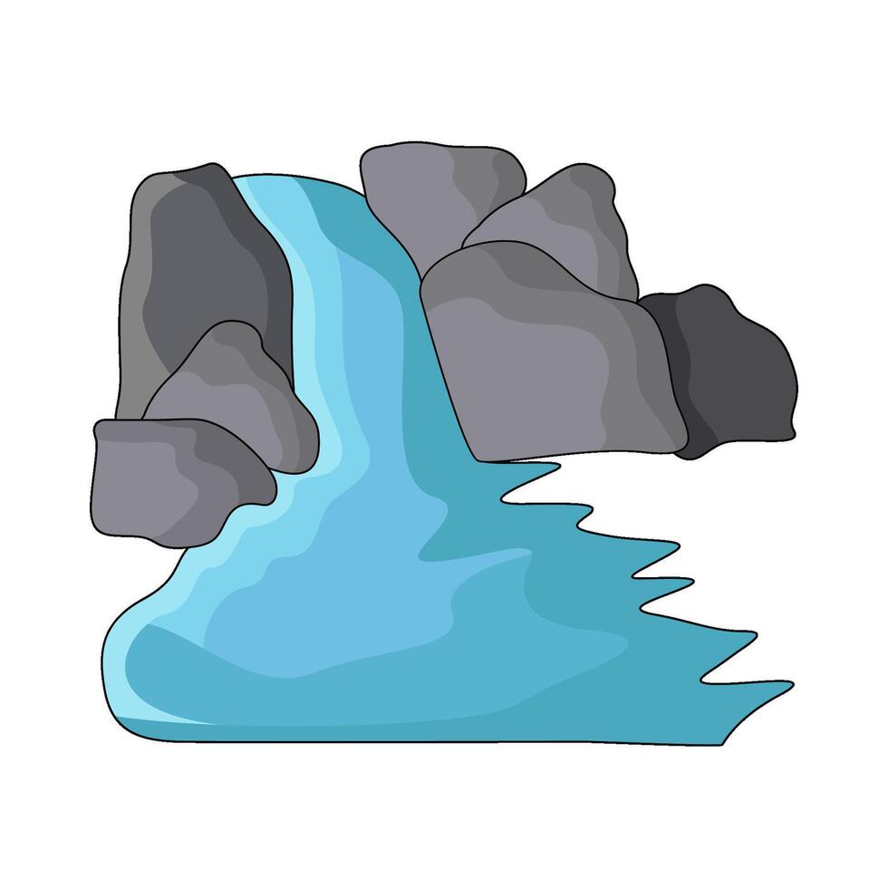 illustration of waterfall vector